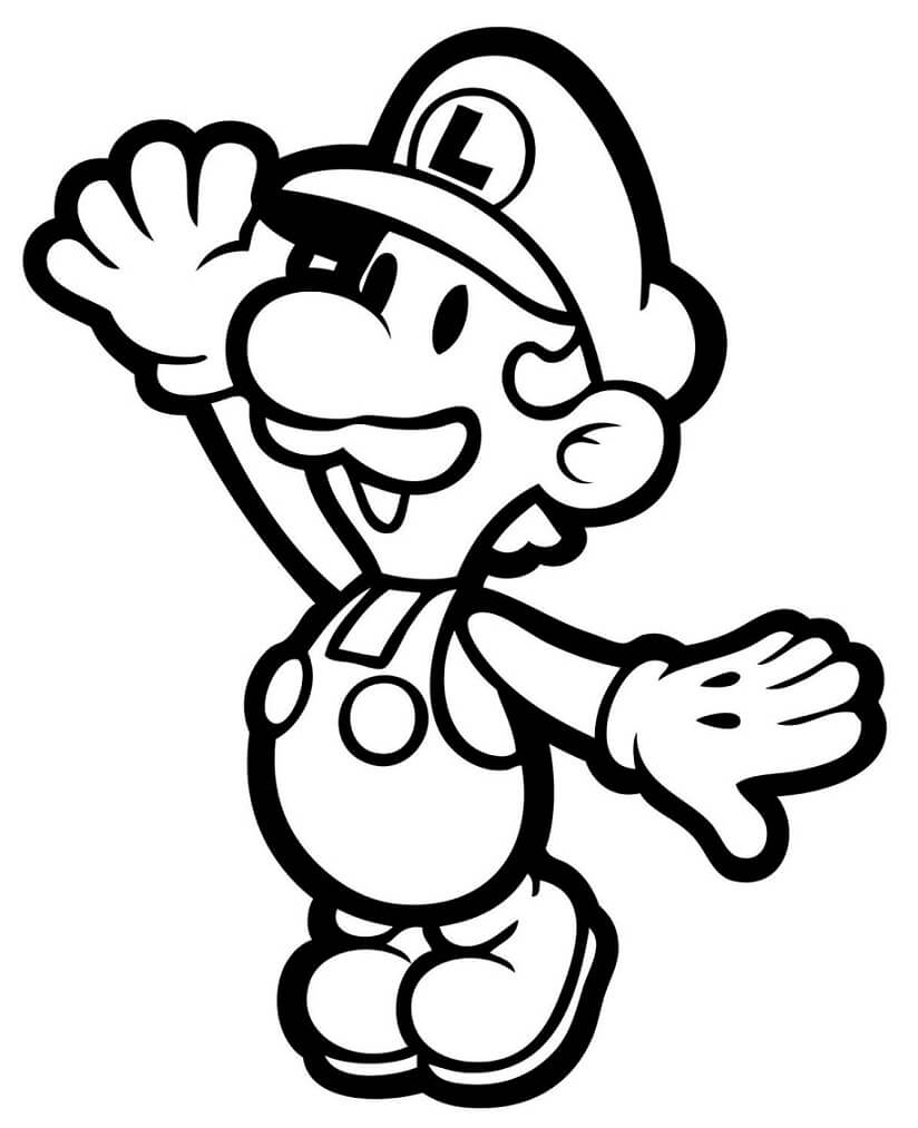Desenho Feliz Luigi para Colorir