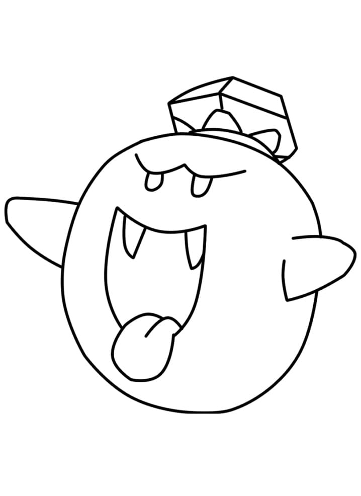 Desenho King Boo de Mário Bros para Colorir