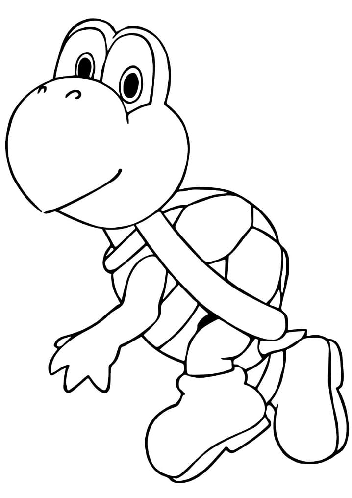 Desenho Koopa Troopa de Mário Kart para Colorir