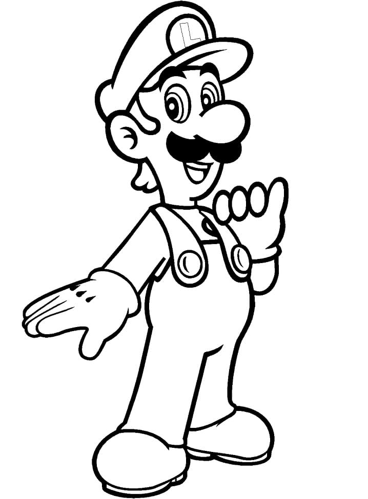 Desenho Luigi de Mário Bros para Colorir