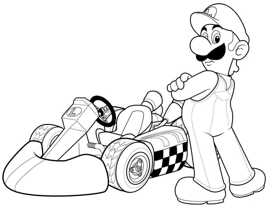 Desenho Luigi de Mário Kart para Colorir