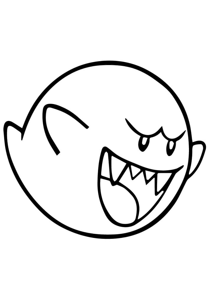 Desenho Mário Bros King Boo para Colorir