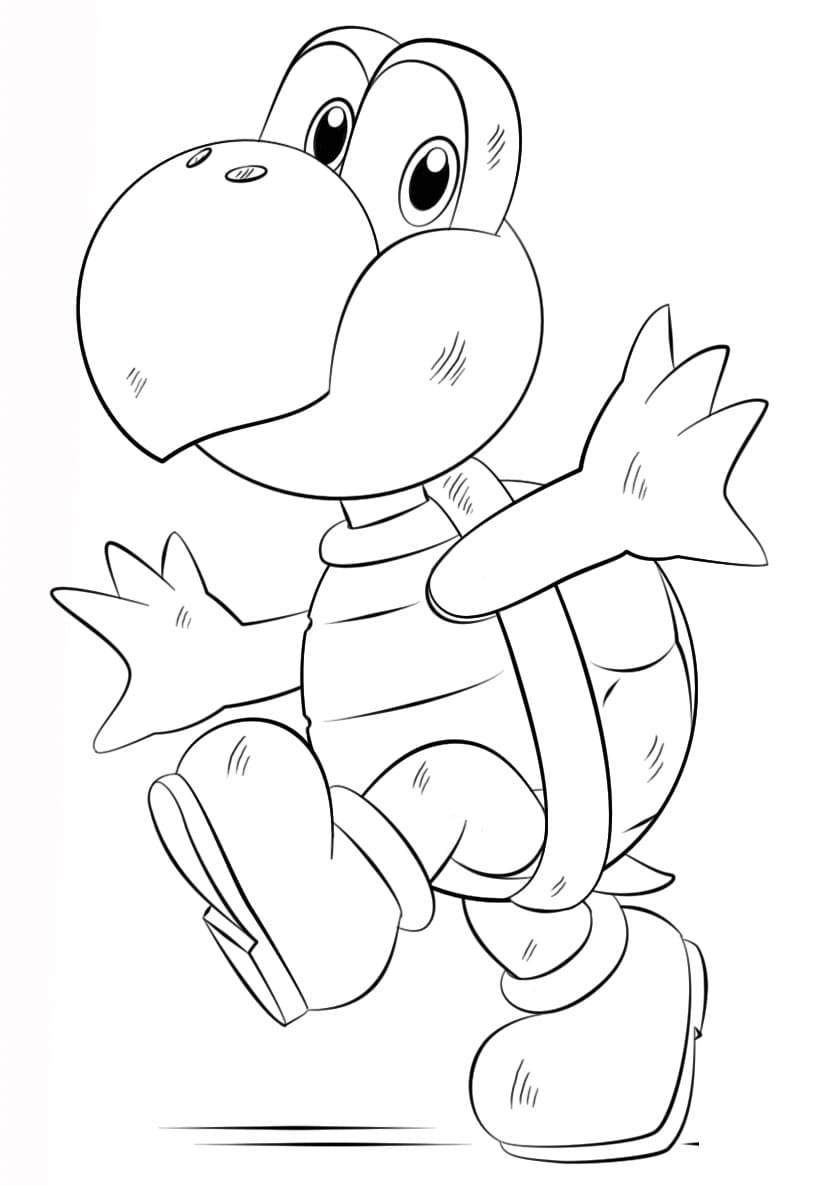 Desenho Mário Bros Koopa Troopa para Colorir