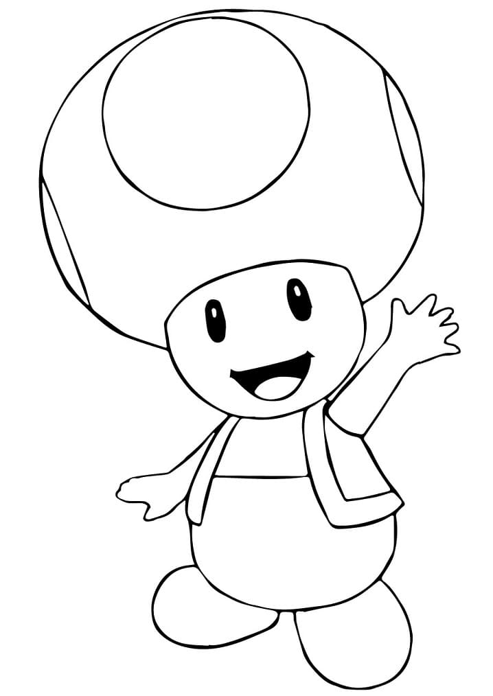 Desenho Mário Bros Toad para Colorir