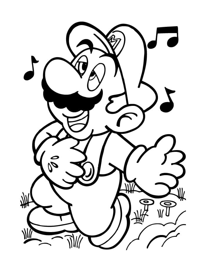 Desenho Mário Cantando para Colorir
