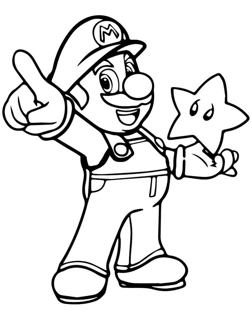 Desenho Mário Engraçado para Colorir