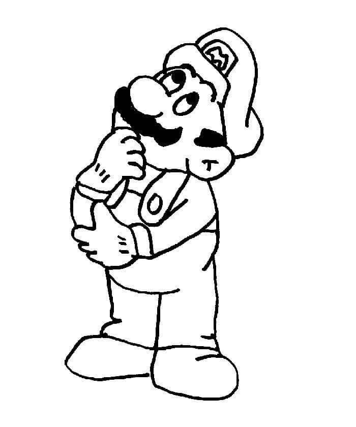 Desenho Mário Pensando para Colorir