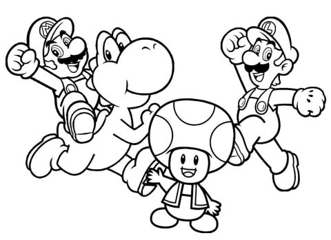 Desenho Super mário Bros para Colorir