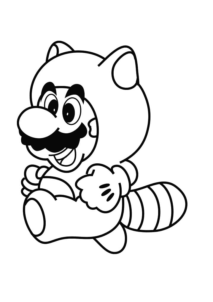 Desenho Tanooki Mário para Colorir