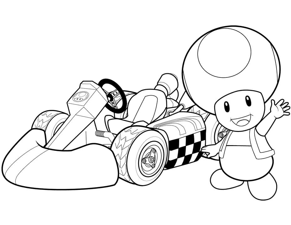 Desenho Toad de Mário Kart para Colorir