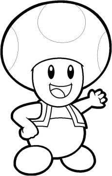 Desenho Toad mário Bros para Colorir