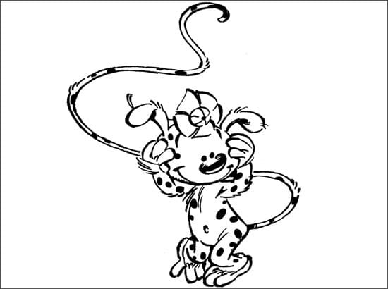 Desenho de Marsupilami Bebepara Colorir Divertido