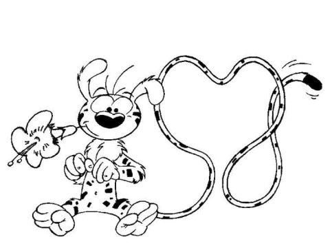 Desenho de Marsupilami para Colorir lápis de Cor