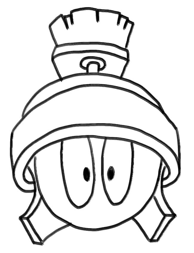 Desenho de Cara de Marvin o Marciano para Colorir