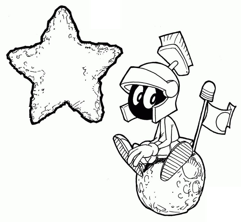 Desenho de Marvin o Marciano Fofo para Colorir