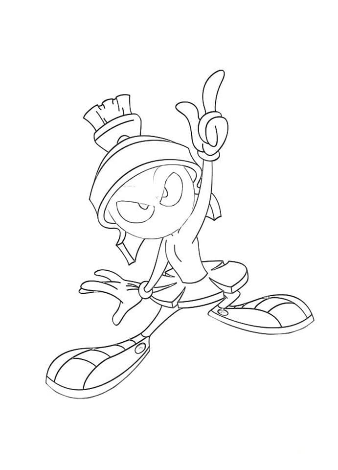 Desenho de Marvin o Marciano Irritado para Colorir