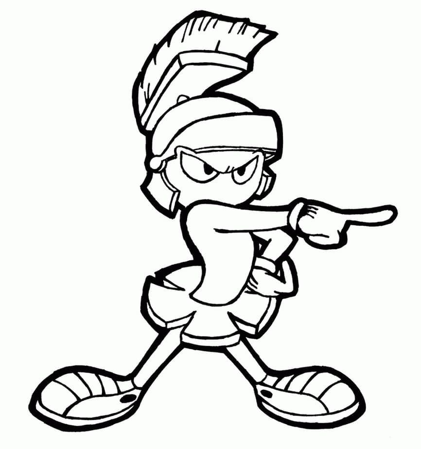 Desenho de Marvin o Marciano Muito Irritado para Colorir