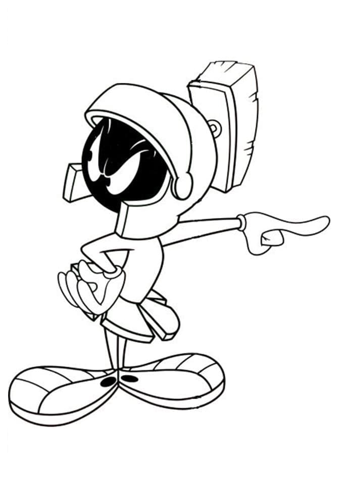 Desenho de Marvin o Marciano para Pintar Tinta Guache