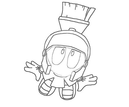 Desenho de Marvin O Marciano Simples para Colorir