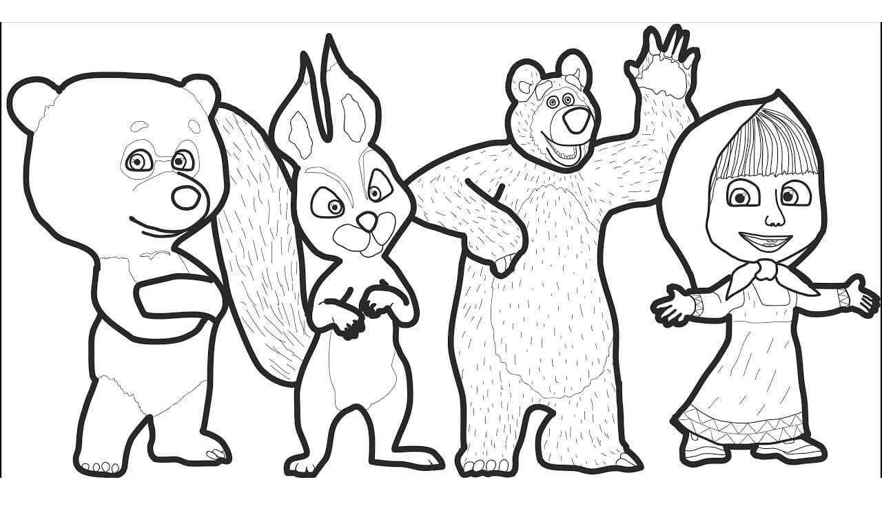Desenho de Masha e o Urso para Colorir Download