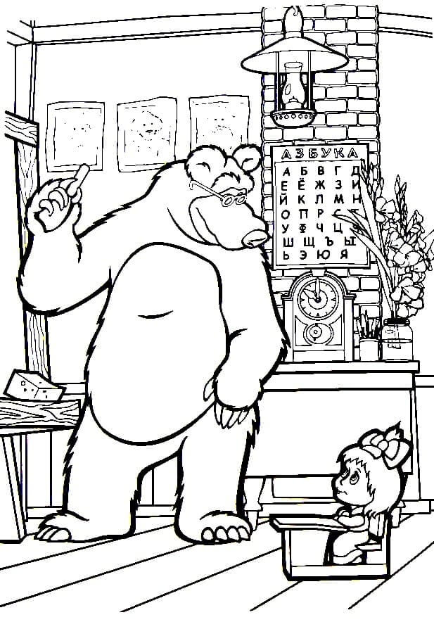 Desenho de Masha e o Urso para Imprimir Pdf