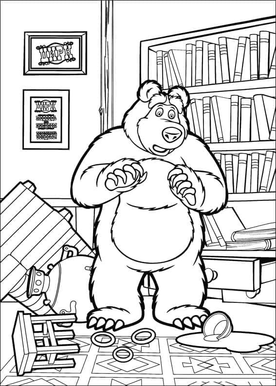 Desenho de Masha e Urso para Colorir