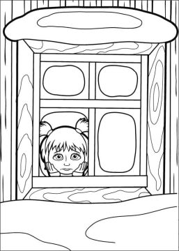 Desenho de Masha Triste para Colorir