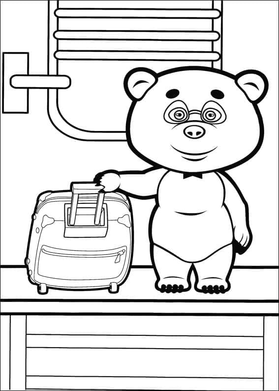 Desenho de Panda de Masha e o Urso para Colorir