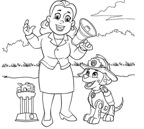 Desenho de Mayor Goodway Patrulhá Canina para Colorir Download