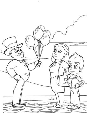 Desenho Imprimível de Mayor Goodway Patrulha Canina para Colorir