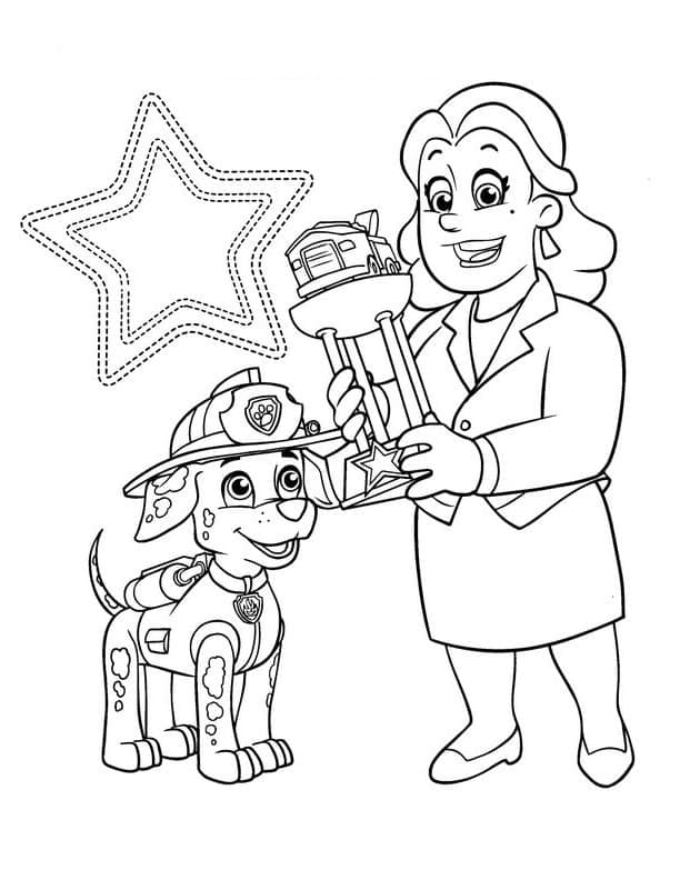 Desenho Imprimivel de Mayor Goodway Patrulhá Canina para Colorir Pdf