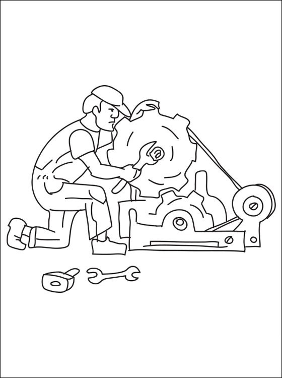 Desenho de Mecânico Normal para Colorir