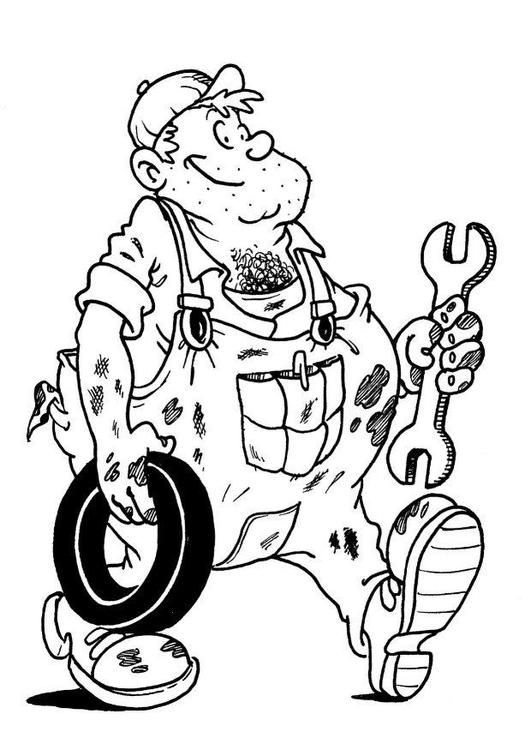 Desenho de Mecânico para Crianças para Colorir
