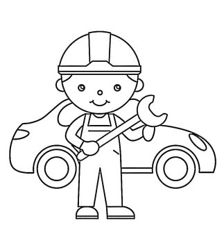 Desenho de Pequeno mecânico para Colorir