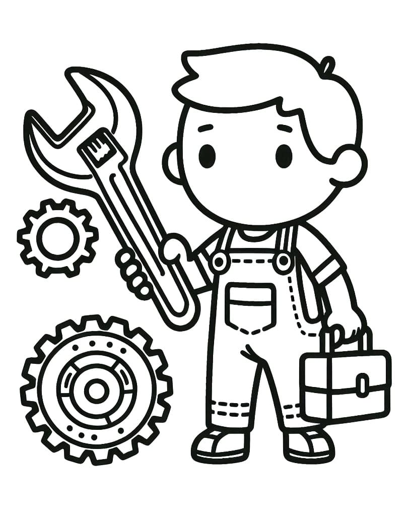 Desenhos de Mecânico para Colorir