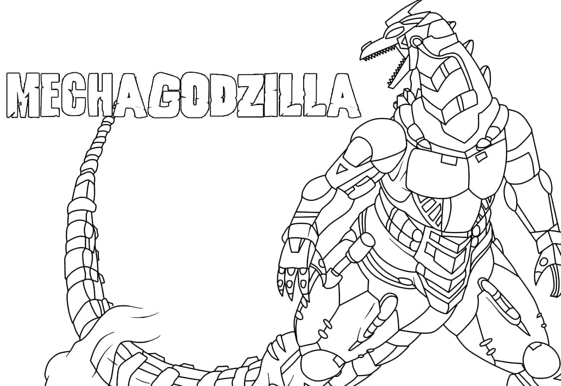 Desenho de Mechagodzilla Imprimivel para Crianças para Colorir