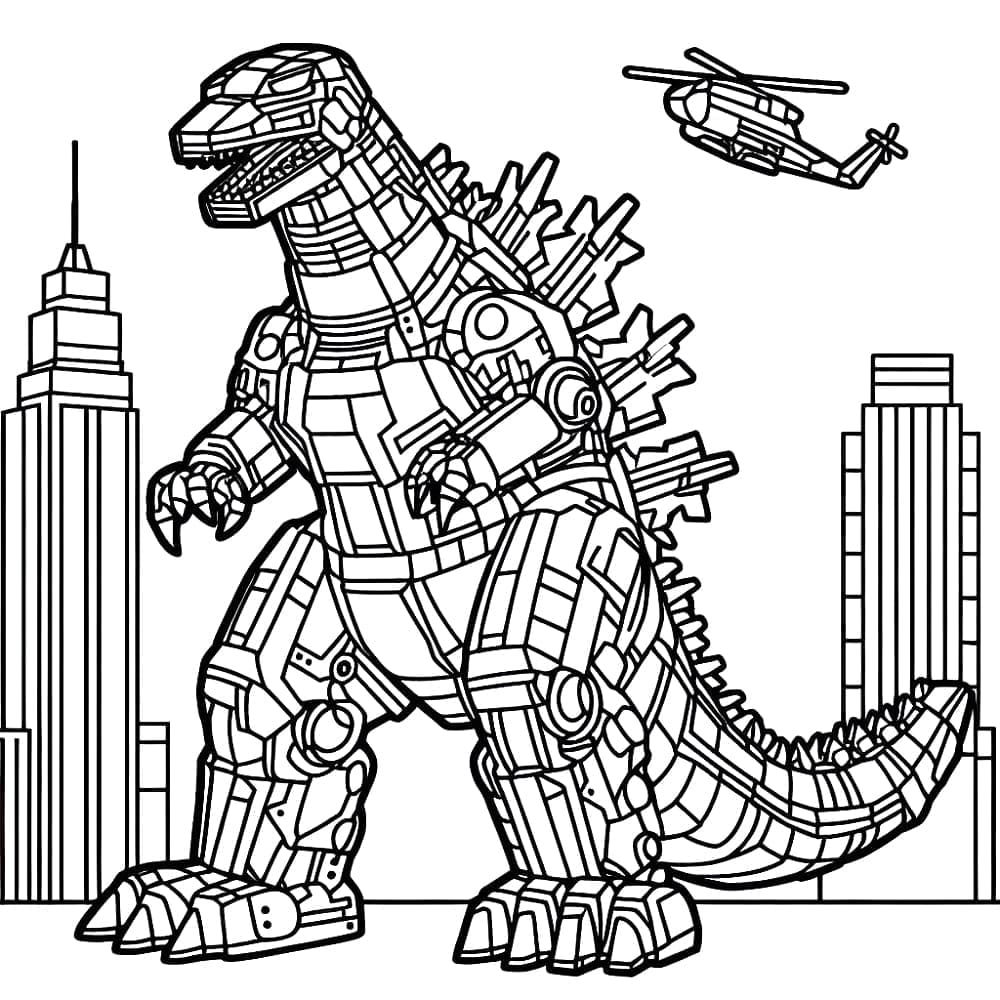Desenho de Mechagodzilla Incrível para Colorir