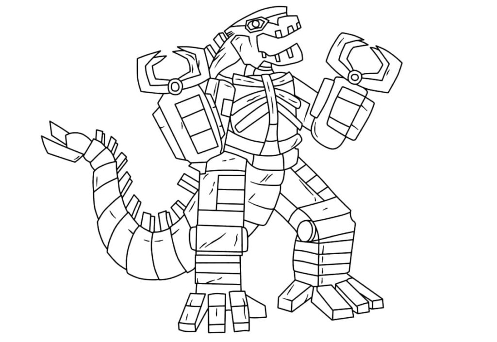 Desenho Pdf de Mechagodzilla para Baixar e Colorir