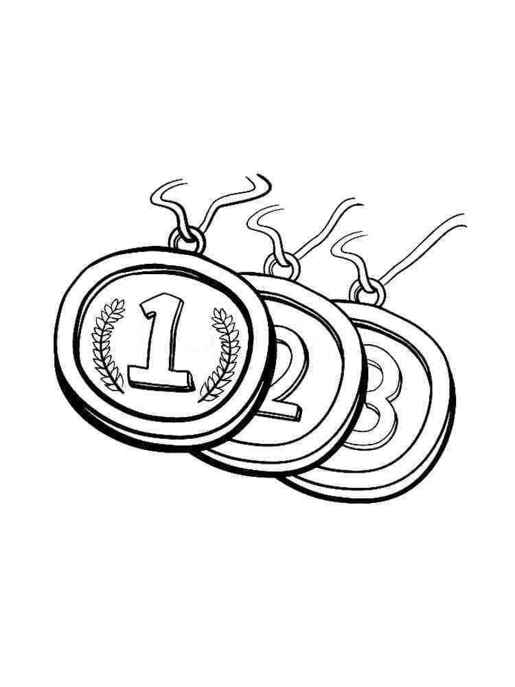 Desenho de Imagem de Medalhas para Colorir