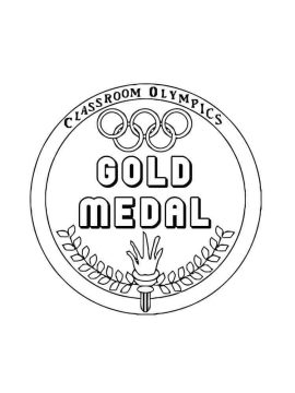 Desenho de Medalha de Ouro para Colorir