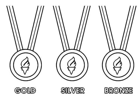 Desenho Medalha olímpicos para Colorir
