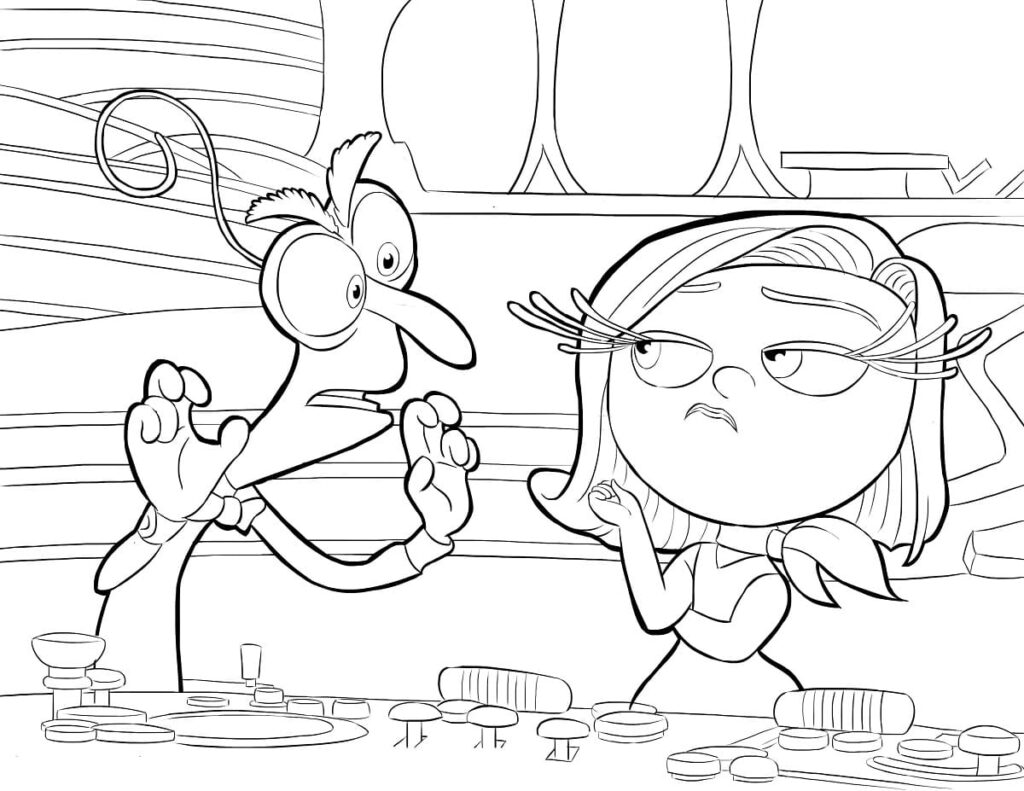 Desenho de Medo e Nojinho Divertida Mente para Colorir
