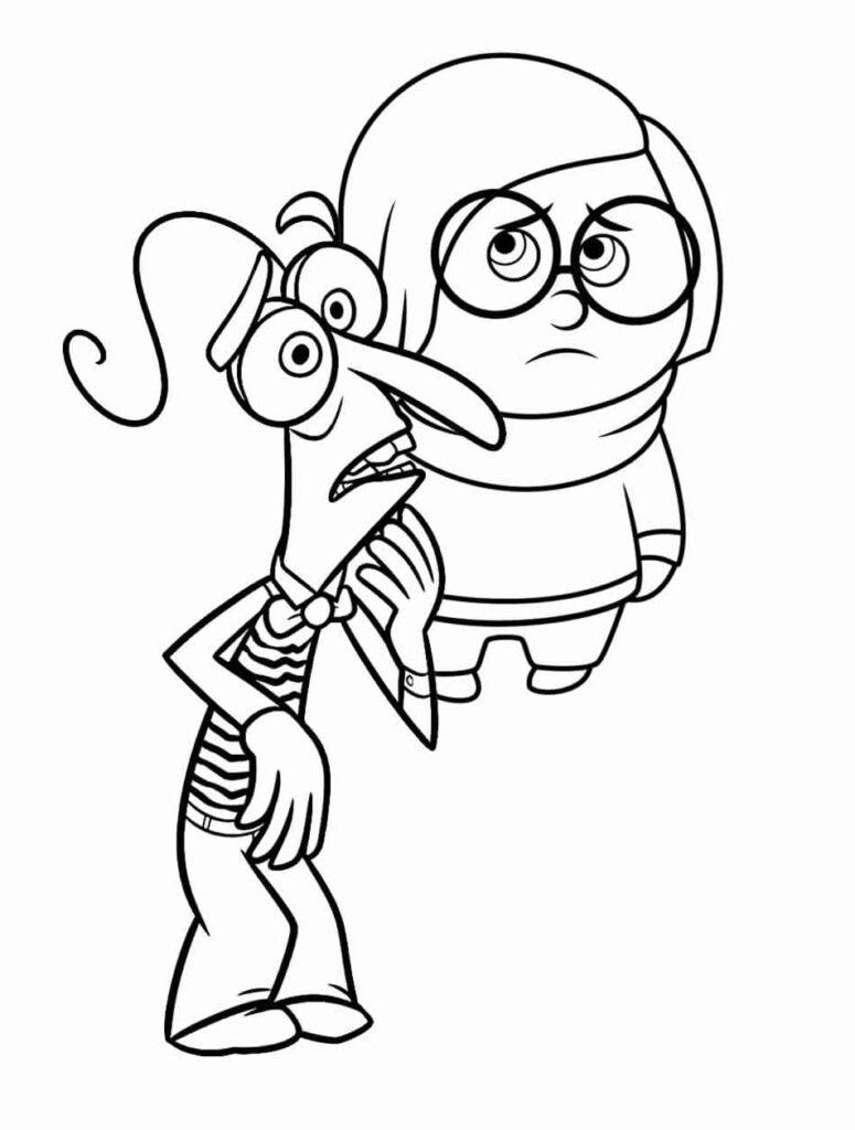 Desenho de Medo e Tristeza para Colorir