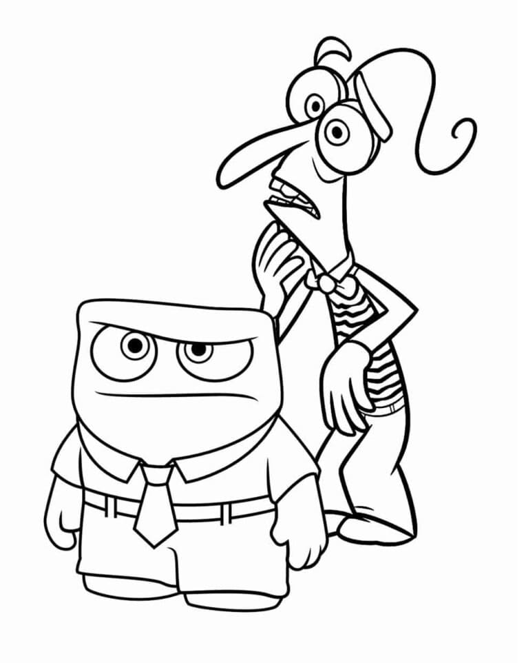 Desenho de Raiva e Medo para Colorir