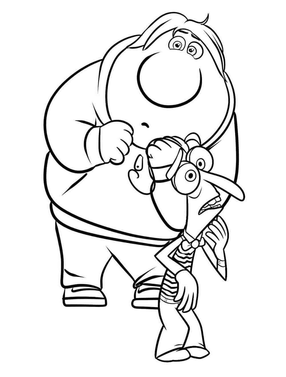 Desenho de Vergonha e Medo Divertida Mente para Colorir