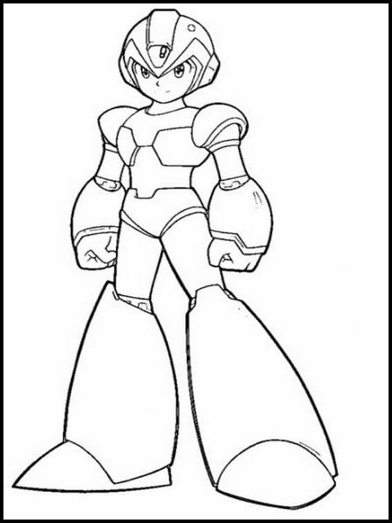 Desenho de Mega Man para Colorir Giz de Cera