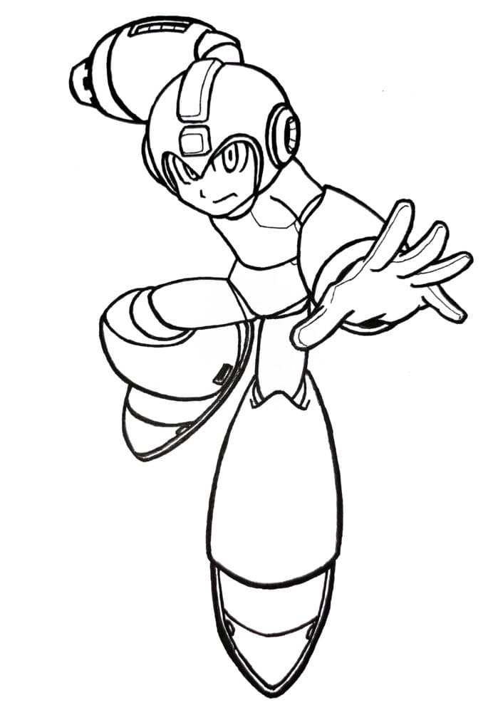 Desenho de Mega Man para Colorir Lápis de Cor