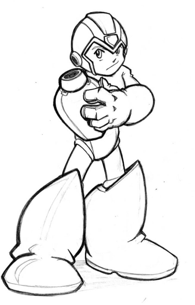 Desenho de Mega Man para Imprimir e Colorir