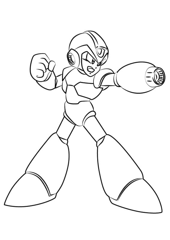 Desenho de Mega Man para Pintar Tinta Guache