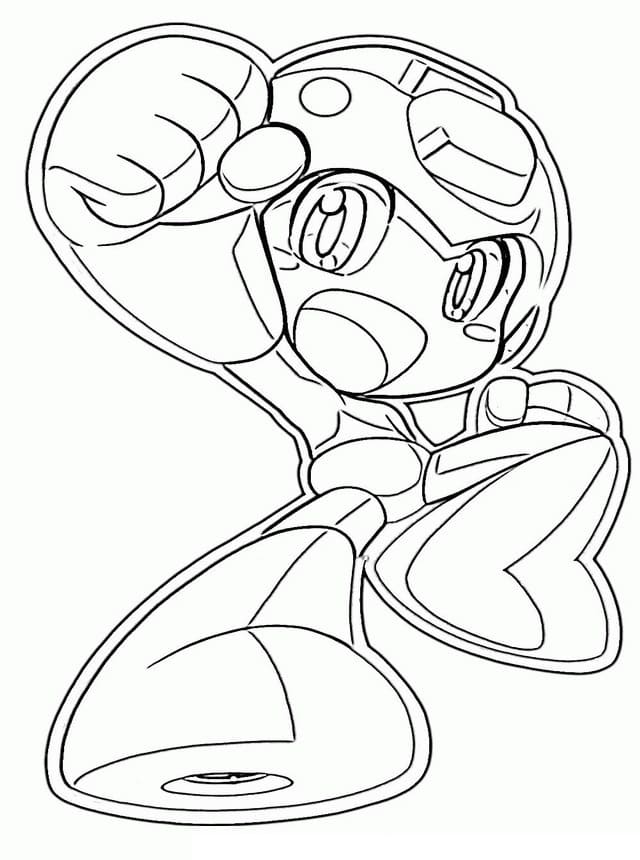 Desenho Mega Man Adorável para Colorir